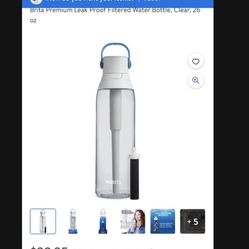 Brita Premium Leak Proof Filtered Water Bottle, Clear, 26 oz
