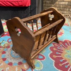 Vintage Wooden Magazine Rack