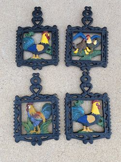 Cast Iron Rooster Trivets