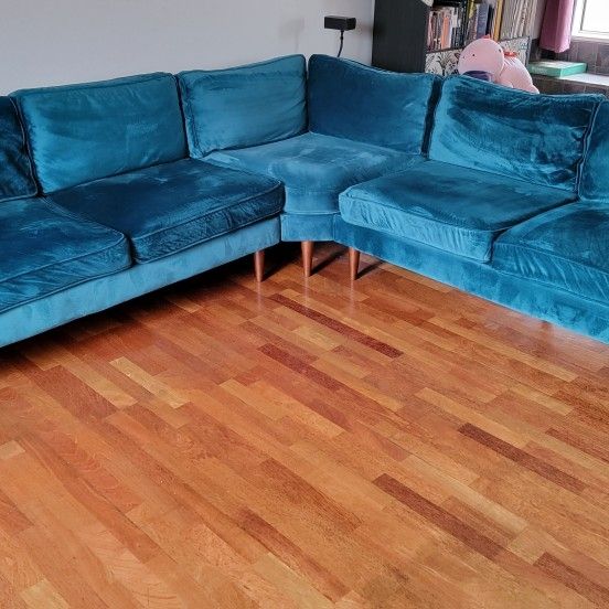 103" Teal Corner Sectional Couch