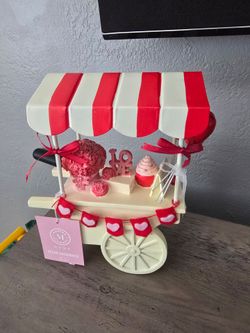 Brand New Martha Stewart Valentines Cart Tabletop Figurine 10" H x 7 1/2 " W