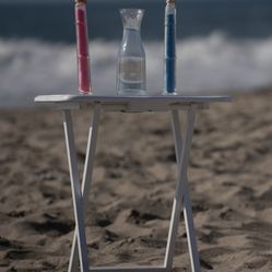 2x White Folding Wedding / Camping / Garden Table Real Wood 