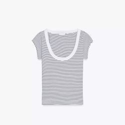 Striped Scoop Neck T- Shirt