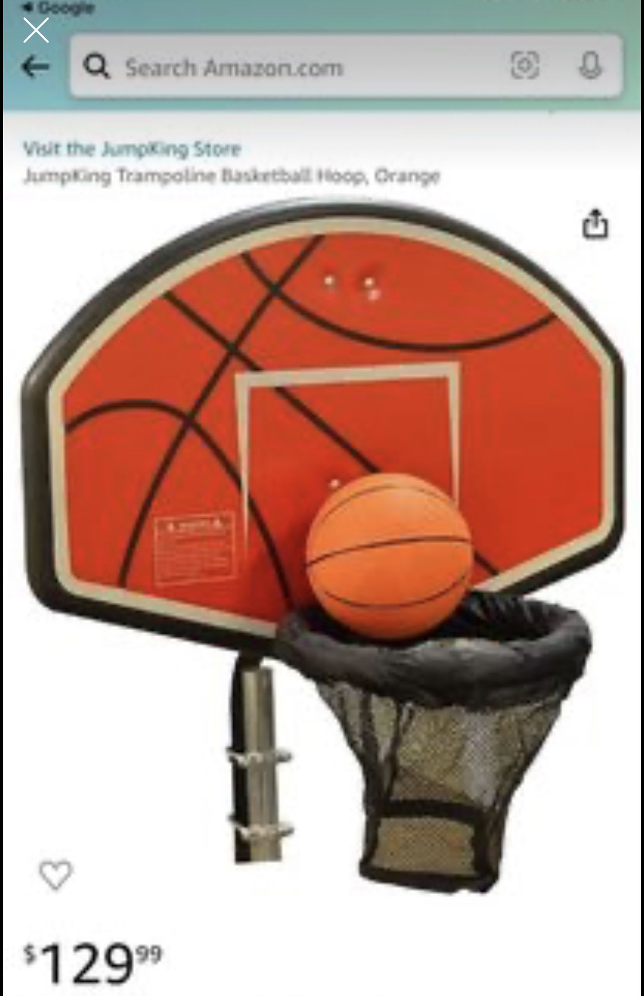 Trampoline Basketball Hoop 