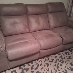 Ashley Micro fiber dual reclining sofa.