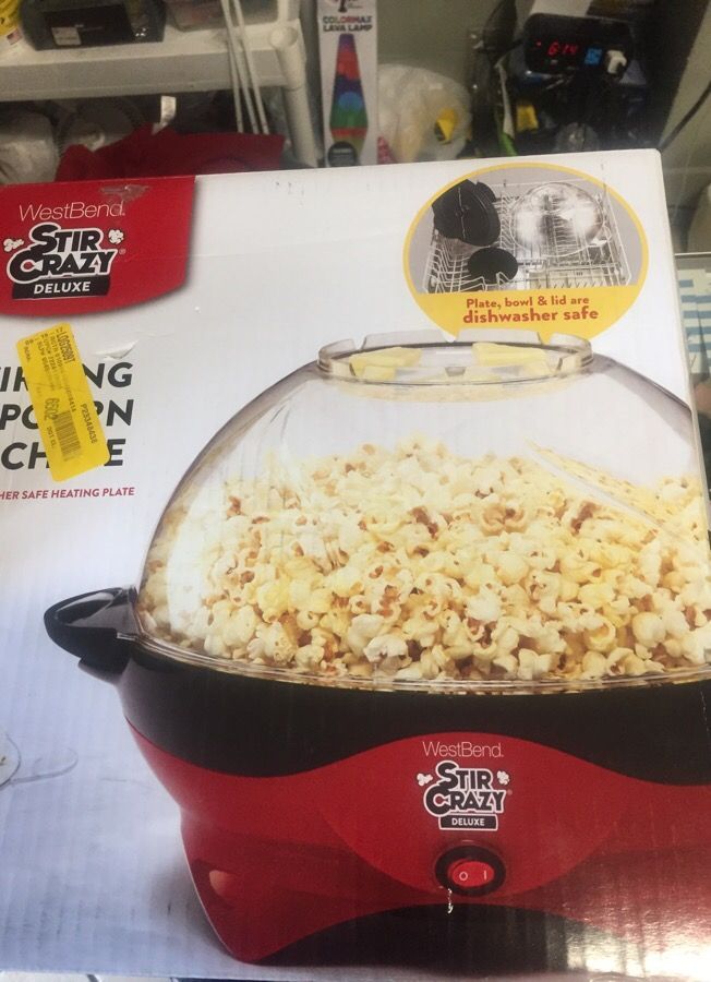 West Bend Stir Crazy Deluxe Popcorn Popper, Red
