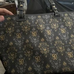 Disney Parks Dooney & Bourke Haunted Mansion 50th Shopper Tote Bag Purse