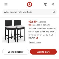 Two Wicker Barstools 