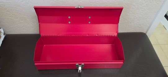 Red metal tool box