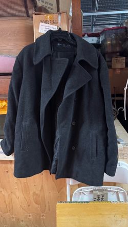 Kenneth Cole Reaction Black Wool Pea Coat