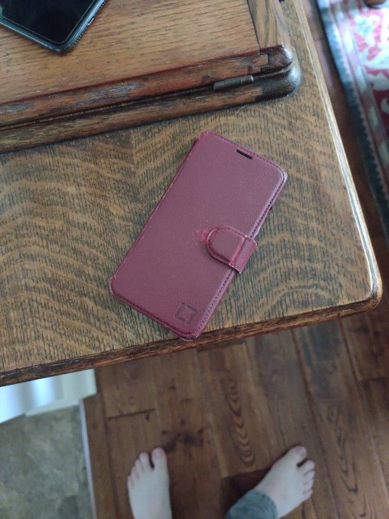 iphone x/xs Fo-Leather Wallet Case Maroon 3-Slot