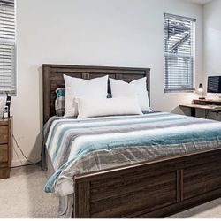 Queen Bed — Bed frame + Headboard (Ashley Furniture) 