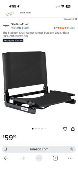 The Stadium Chair Gamechanger Stadium Chair, Black