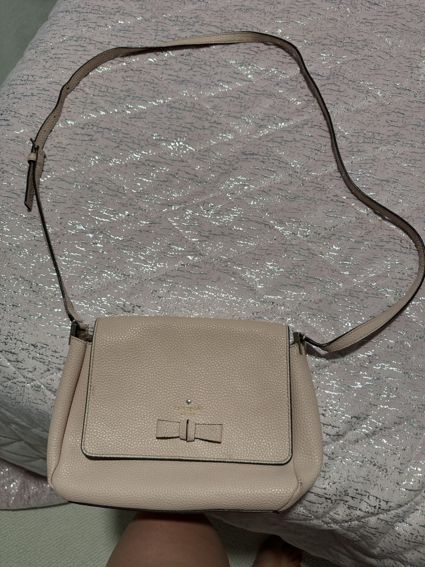kate spade pink pebble leather crossbody bag