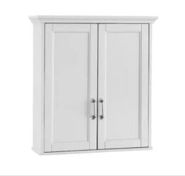 Home Decorators Collection Ashburn 24 in. W x 8 in. D x 27 in. H Bathroom Storage Wall Cabinet in White