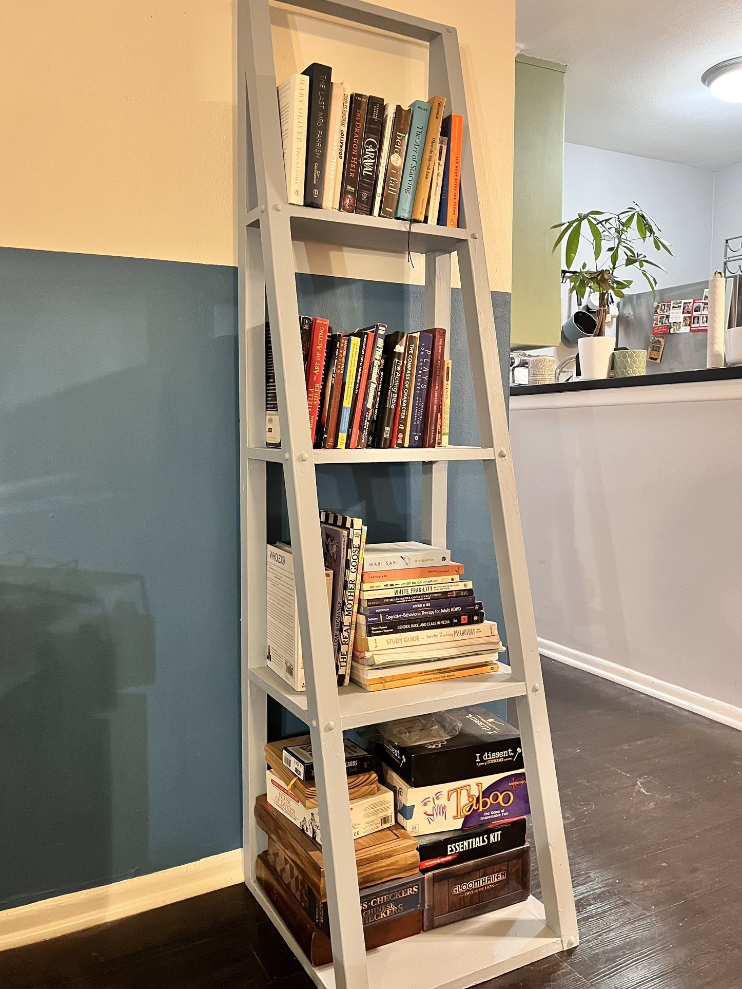 Light Blue Ladder Bookshelf