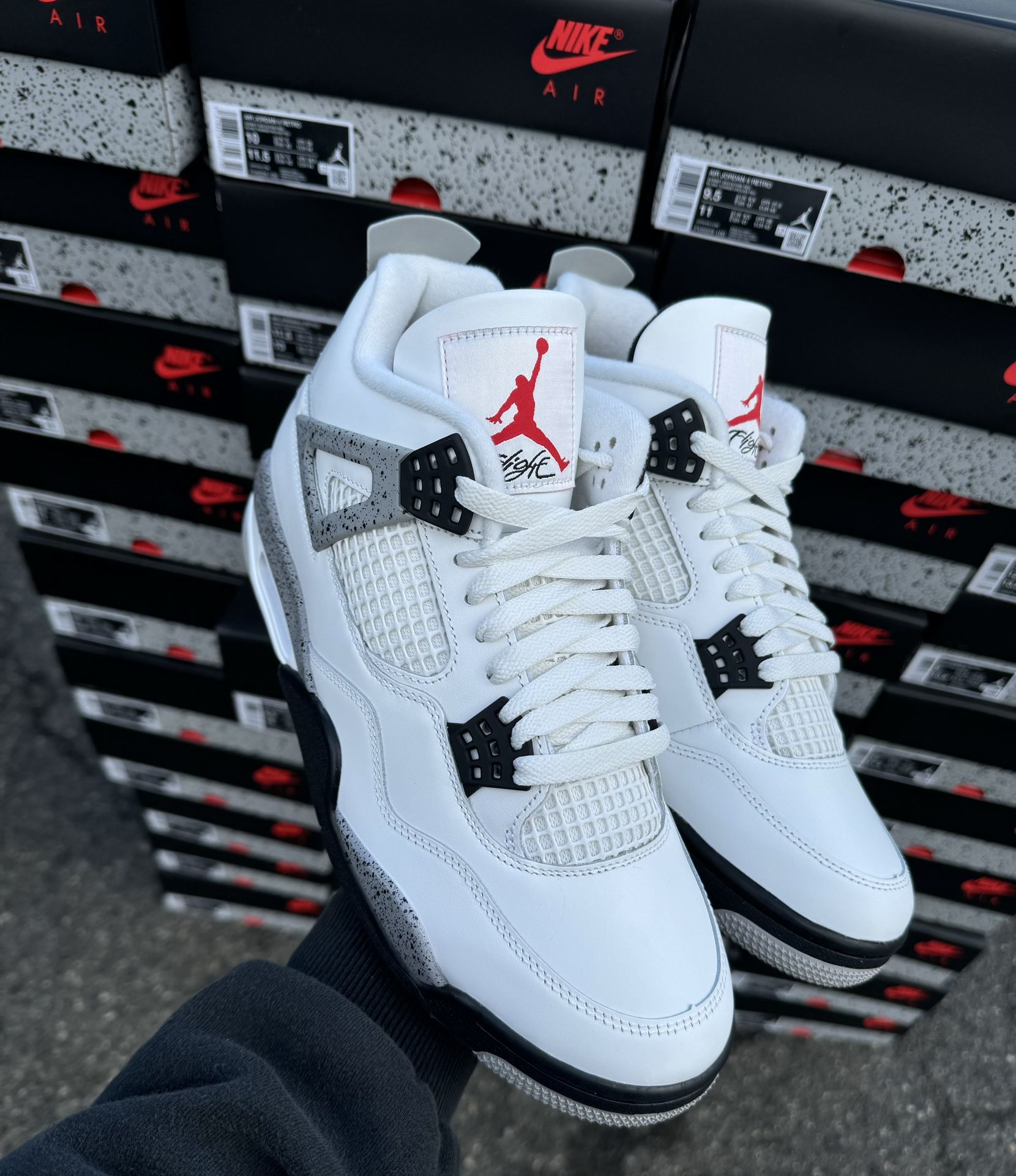 Jordan 4 “White Cement” 2025 Sizes 4-15
