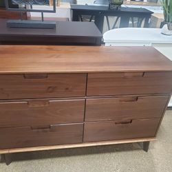 Mid Century Modern Solid Wood Dresser ,walnut  (New)