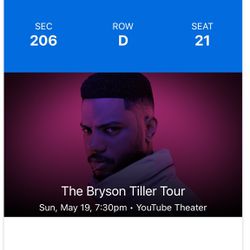Bryson Tiller Tickets 5/19