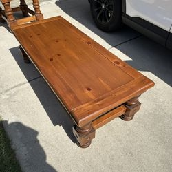 Solid Pine Rustic Coffee Table & End Table Set