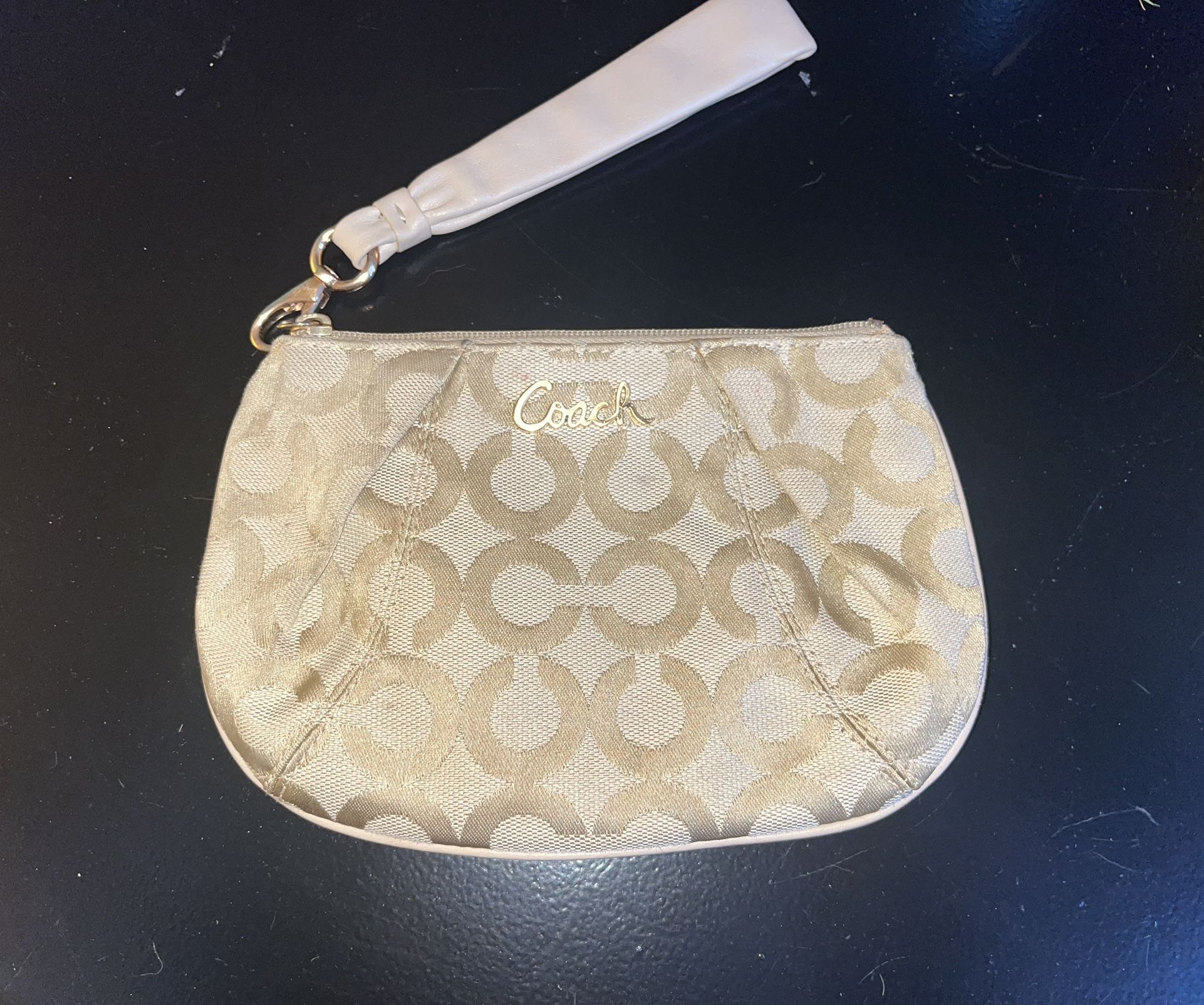 COACH Gold Wristlet Coin Purse