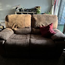 Brown Suede Couch Set