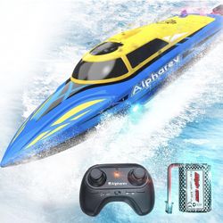 ALPHAREV RC Boat - R206 25+ MPH Fast Remote Control Boat for Pool & Lake, 2.4GHz RC Boats for Adults & Kids, RC Speed Boat with Rechargeable Battery, 