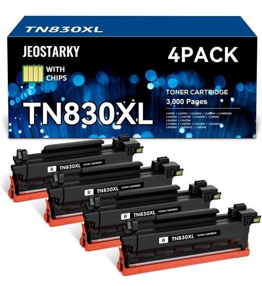 Compatible TN830XL TN830 Toner Replacement for Brother TN830XL TN830/XL/V Toner Work with HL-L2460DW HL-L2405W HL-L2400D HL-L2480DW MFC-L2820DW XL MFC