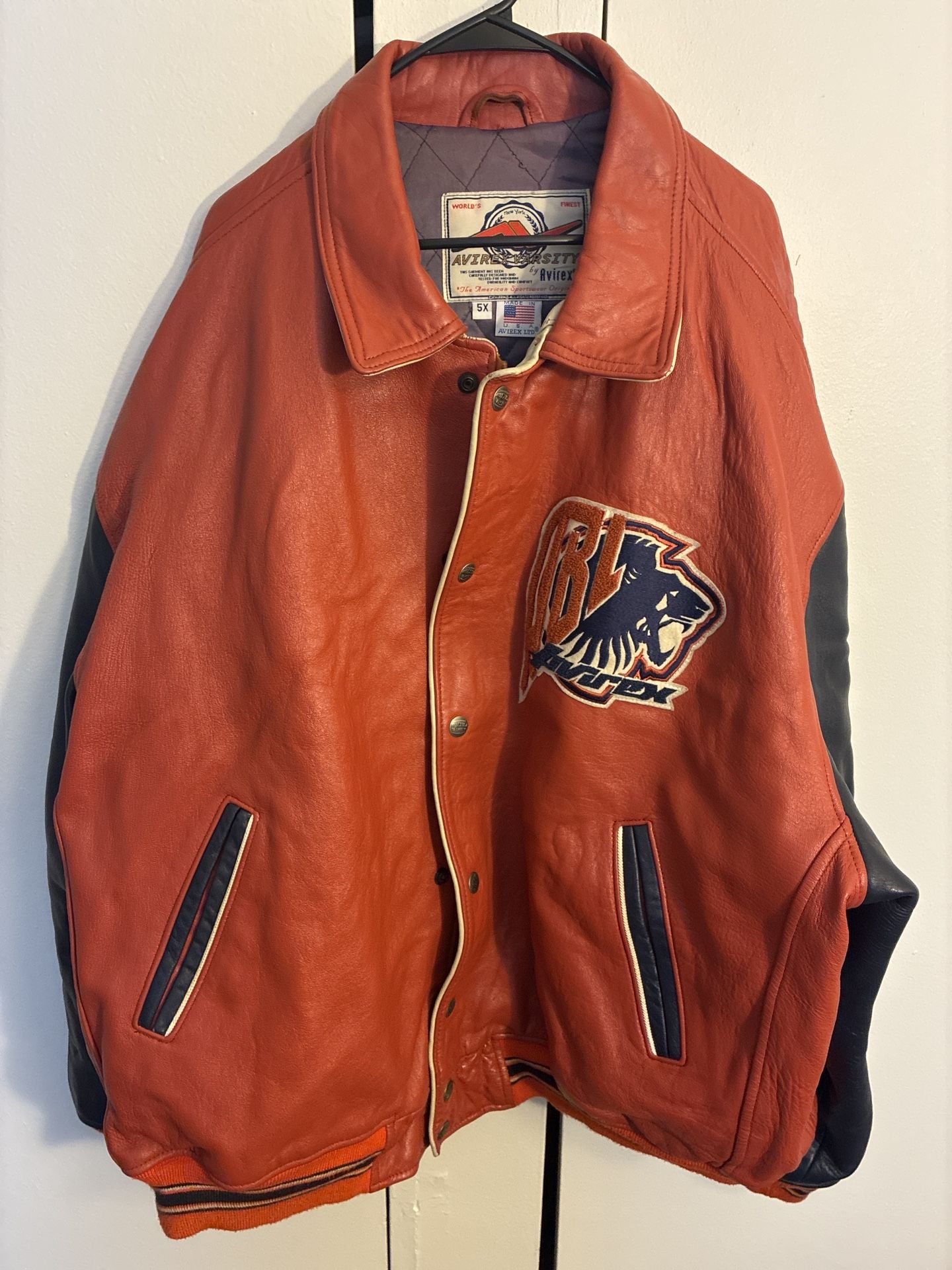 Vintage Avirex Leather Black Lions 5X EUC