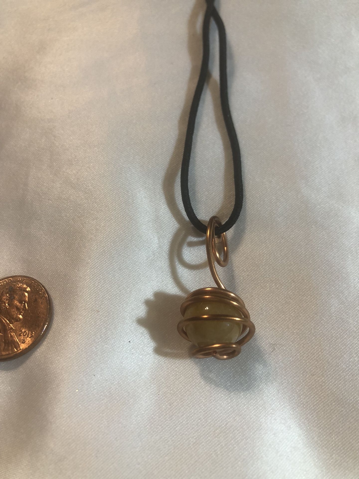 Crystal #4 Sphere Copper Wired Pendant