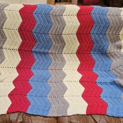 Handmade Crochet Throw/blanket - 72" X 54"