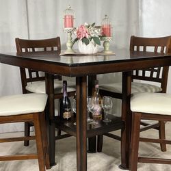 💝 PARA MAMA Comedor De Mesa Alta Y 4 Sillas