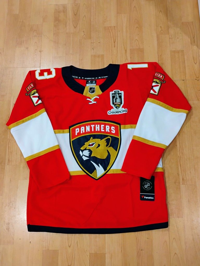 Sam Reinhart Florida Panthers Red Jersey With Championship Patch