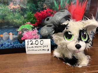 Black And White Dog Stuffed Animal