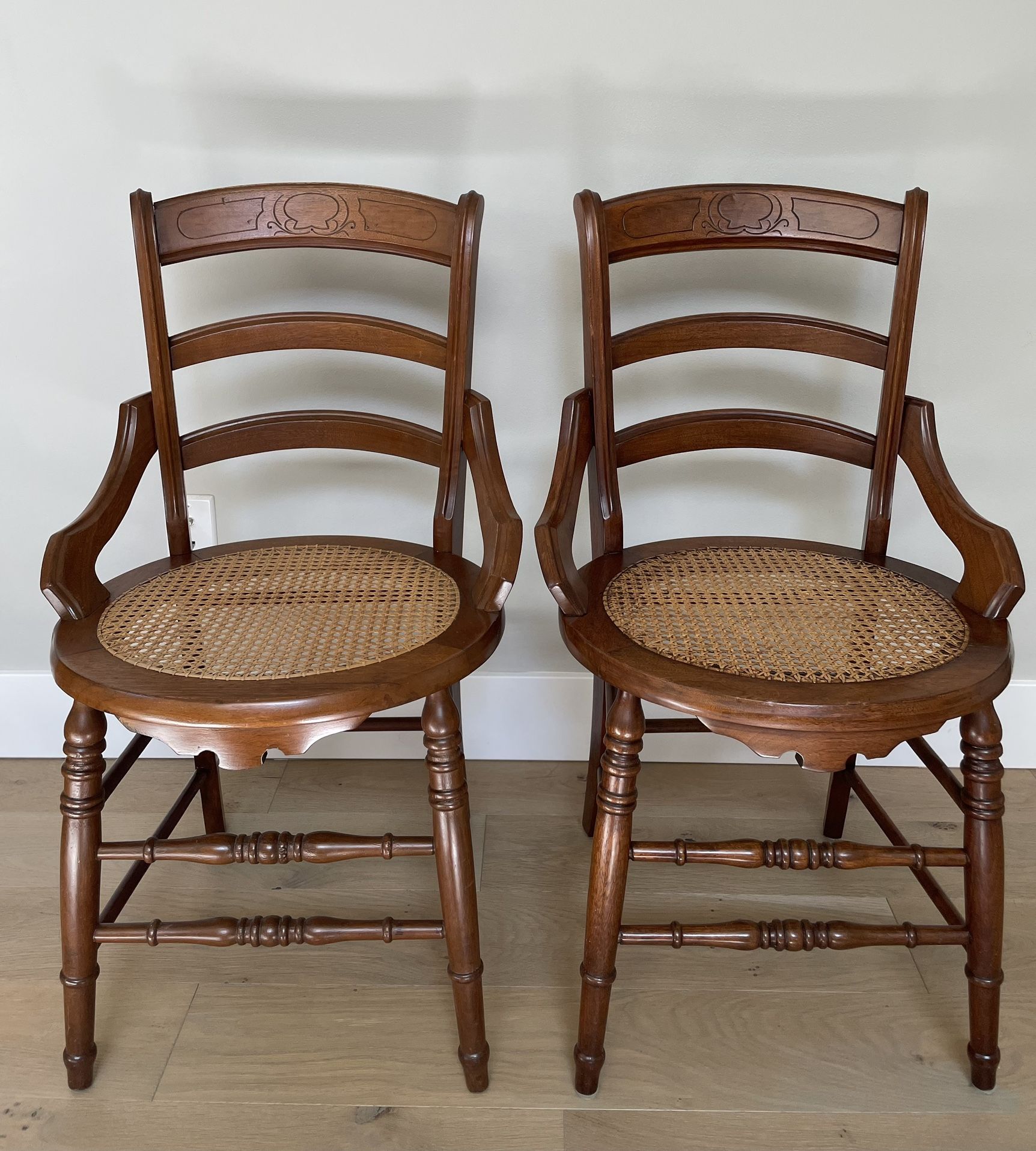 Antique Victorian Cane Seat Chairs