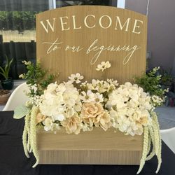 Wedding Floral Welcome Sign 