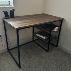 Wood Desk With Metal Frame