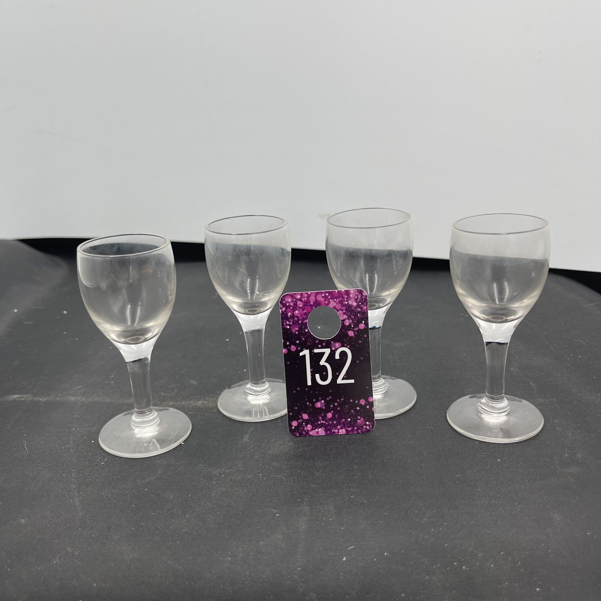 Set of 4 Vintage Stemmed Wine Cordial Glasses
