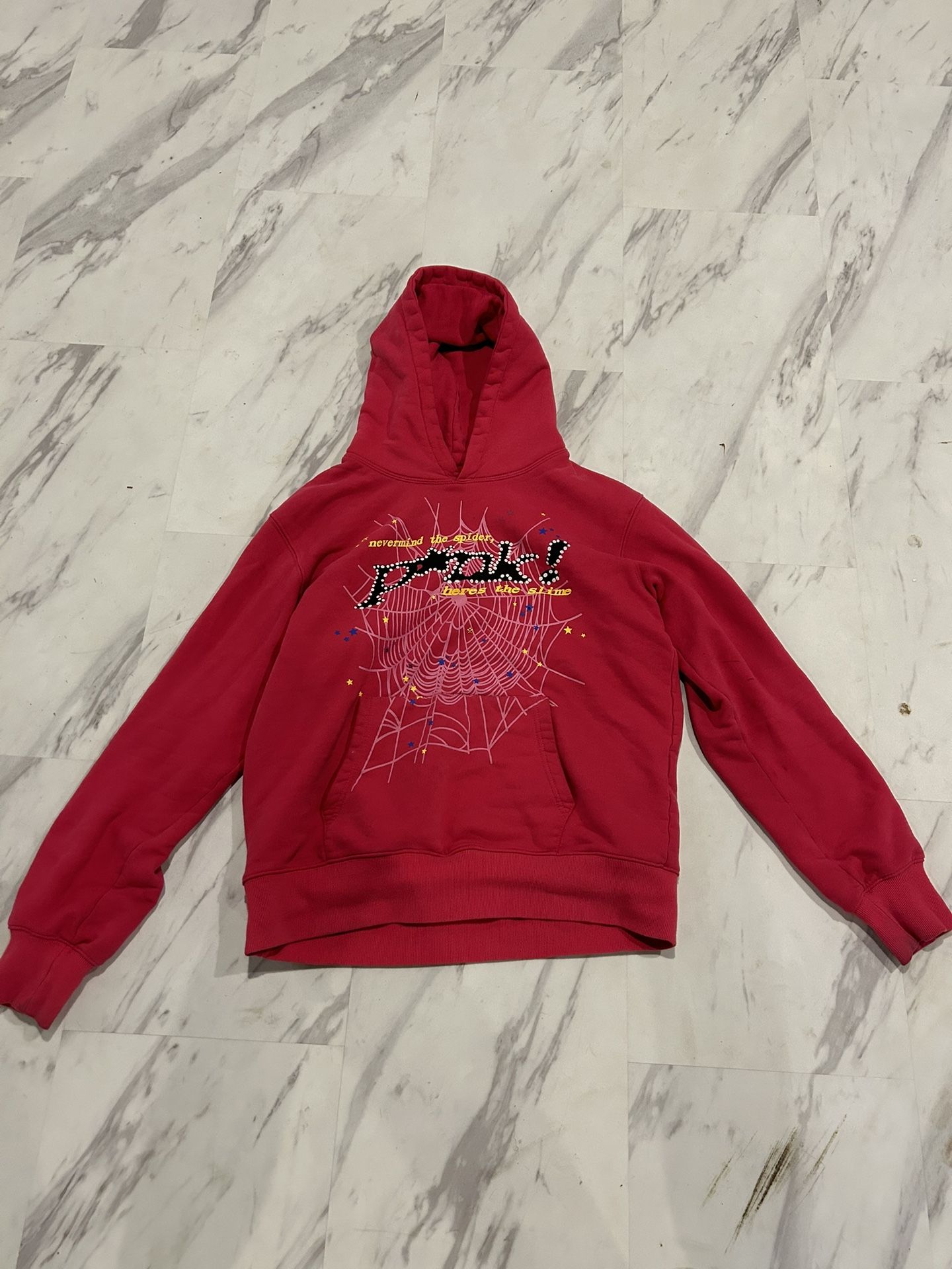 Pink Sp5der Hoodie Sz M Condition 7/10