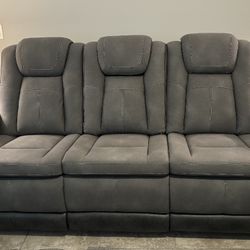 3 Seat gray Sofa- Like New  (Ashley furniture)