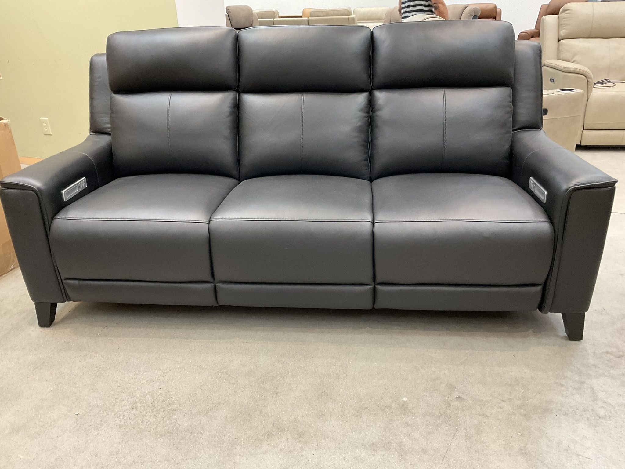 Centola black Dual Power with headrest and footrest recliner