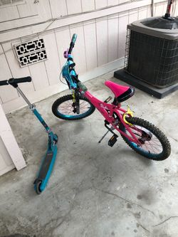 Girls Barbie Bike and Scooter