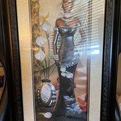 Vintage African Woman Painting 
