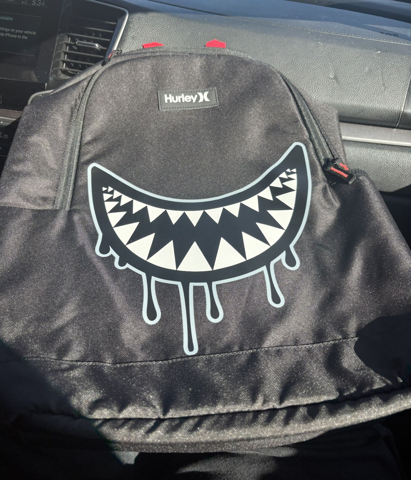 New Black Backpack With Pink Stripes