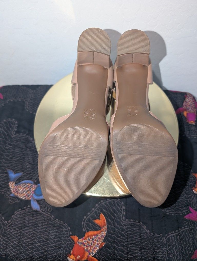 Beige Closed Toed Heels