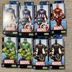 Lot Of 8 Marvel Superheroes Captain America, Hulk, Killmonger, Iron Man