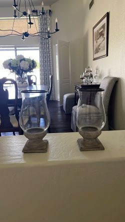 Pair Of Hurricane Candle Holders