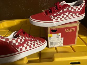Vans, size youth 7, chili pepper checkered