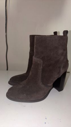Brown Suede Heeled Ankle Boots
