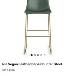 Gold & Green Bar & Counter Stools (Set of 4)